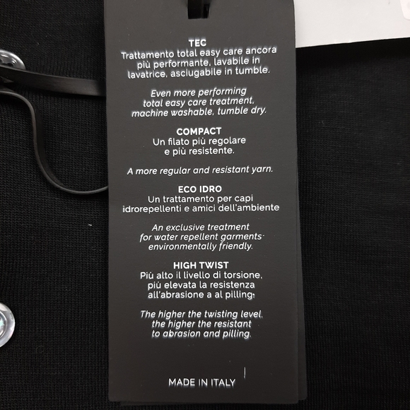 GRAN SASSO Black 100% Wool Long Sleeved Polo Shirt Size 54 Fine Travel Wool NEW - Picture 9 of 15